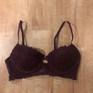 Lacey Maroon Balconette Bra